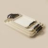 PET Plastic Serving Tray with Handles Clear Food Trays for Eating Diamond Texture Nesting Tea Serving Dishes Platter Tableware