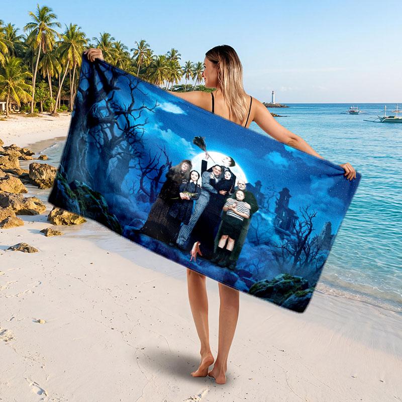 Large Beach TowelThe Addams Family Soft Absorbent Towel Beach Bath Home Use