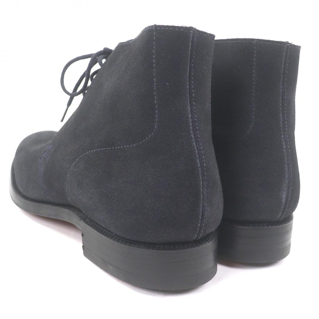 Pristine CROCKETT&JONES Ankle boots CHUKKA Dark navy Suede leather mens 5.5 Used