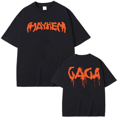 Singer Lady Gaga The Mayhem Ball Tour 2025 T-shirts Hip Hop Vintage Classic T Shirt Men Women Hot Sale Cotton T-shirt Streetwear