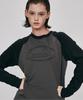 Dieomaidieo Dear Applique Raglan T-Shirt (Charcoal)
