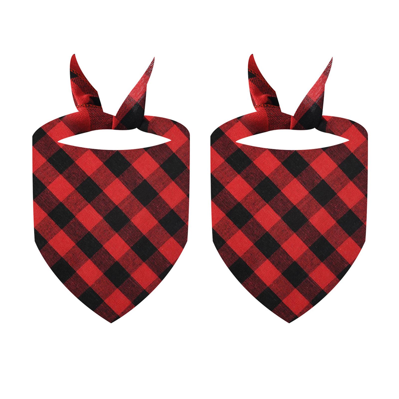 

Reversible Pet Bandana Festival Costume Dogs Party Neck Scarf Collar Holiday Dress Up Dog Checkered Neckerchief 2PCS 6