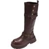 2026 New Retro British Style Thick Heel Long Leg Women's Spring and Autumn Height Increasing Knight Boots