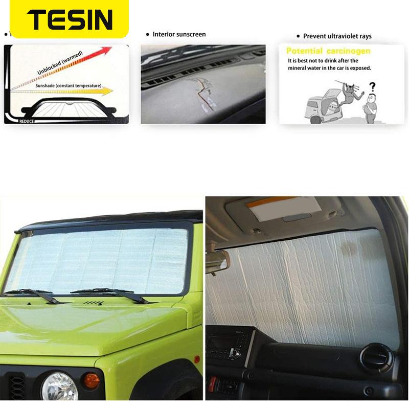 TESIN Windshield Sunshades for Suzuki Jimny JB74 + Car Front Windshield Sun Visor Cover Accessories for Suzuki Jimny