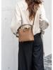 Women's Genuine Leather Bucket Bag - High-End Cowhide Crossbody & Shoulder Bag for Autumn 2025