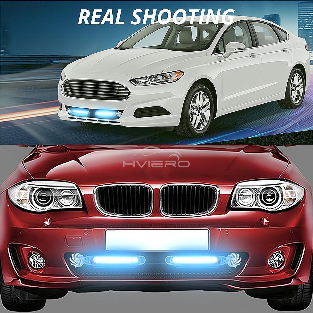 Auto Wiring Wind Power Grille Car Turn Signal Fog Warning Light White Blue Colorful Fan Rotation Daytime Running Lamp Decoration