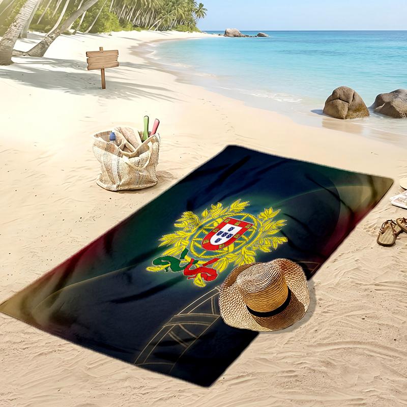 Asciugamano da Spiaggia Stampa Calcio Portogallo Asciugatura Rapida Super Assorbente Morbido Asciugamano da Bagno per Nuoto Spiaggia Viaggio Souvenir Regalo