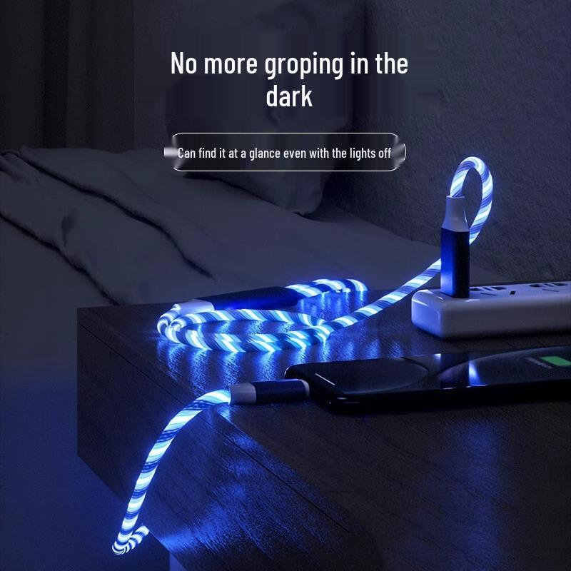 Luminous 3-in-1 Flowing Light Charging Cable for Apple, Android, TYPE-C