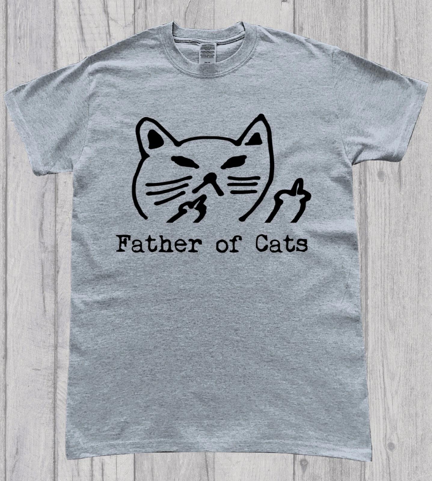 Father of Cats Funny Cat Dad T-Shirt S