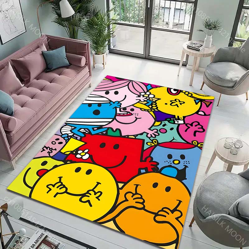 Cartoon Character Smiling Face Pattern Carpet for Living Room Bedroom Bathroom Mat Creative Doormat Sofa Home Decor for Gifts