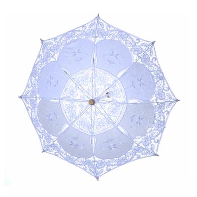 Ombrello di Pizzo per Matrimonio Stile Elegante Ombrellino da Sposa Ombrello Romantico per Decorazione Matrimonio Oggetti di Scena per Foto Bianco Piccolo