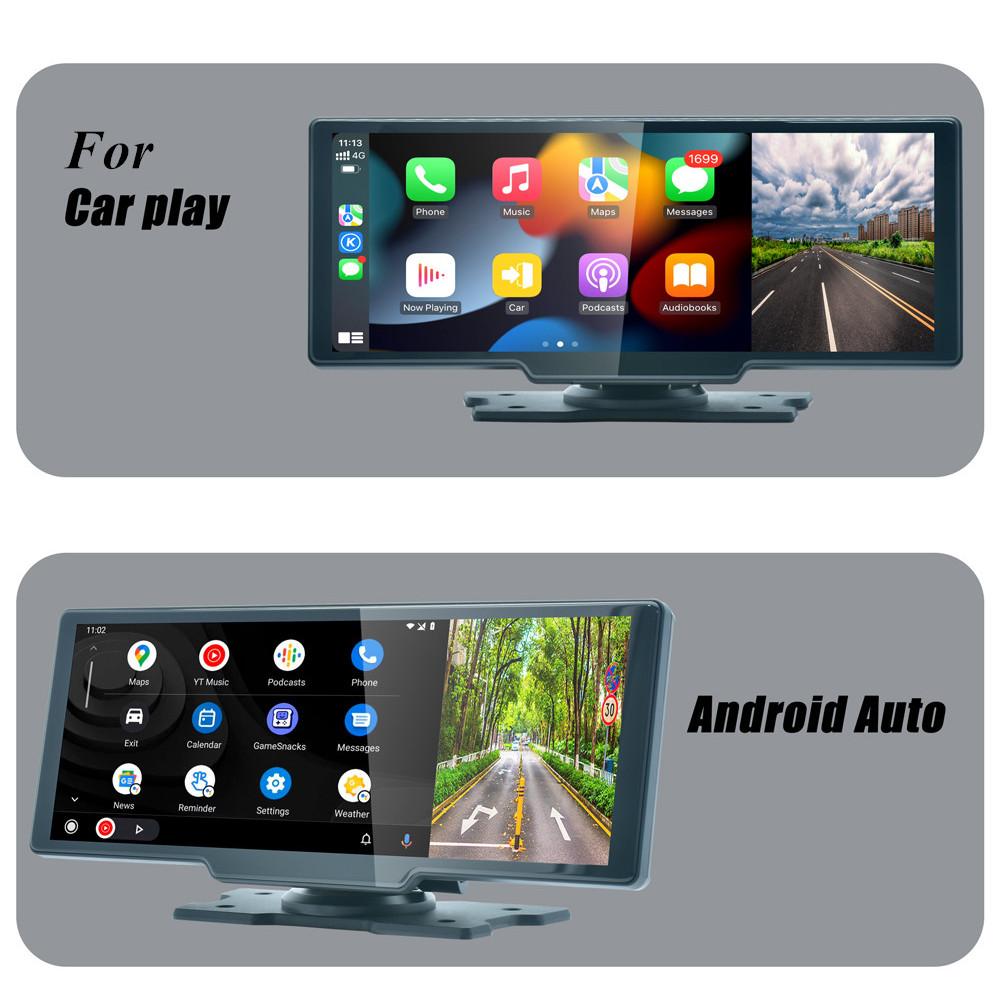10.26" Dash Cam DVR Support Wireless Carplay & Android Auto BT FM 1080P Player