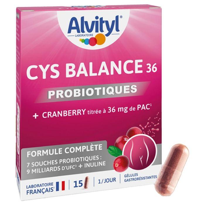 Alvityl Cys Balance 36 – Probiotiques - Cranberry Titrée à 36 mg de Pac – 15 Jours