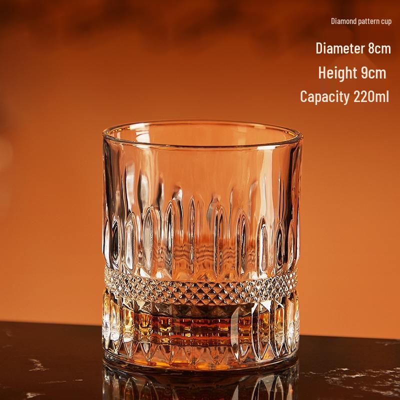 HANDUNYOU Diamond Pattern Whisky Glass