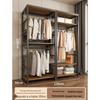 Metal Walk-In Wardrobe: Floor-Standing Clothes Rack, Open Garment and Hat Rack, Bedroom Shelf Assembly
