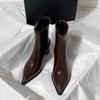 Chelsea Ankle Boots Basic High Heels Boots  Women Fashion Pointed Toe Shoes Women Band Non-Slip Comfortable Boots 222