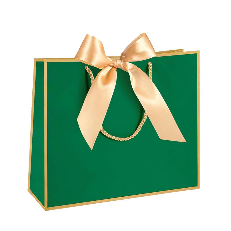 Handbag with Bow Ribbon - Gift, Shopping, and Makeup Paper Bag