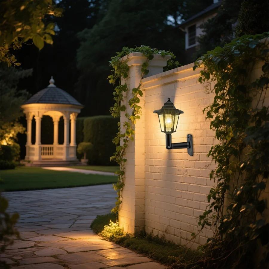 1/2/4pcs Garden Warm Lights Waterproof Outdoor Solar Street Light Lightings Wall Light Fixture Leds for Lighting Outdoor Gardens Decoration