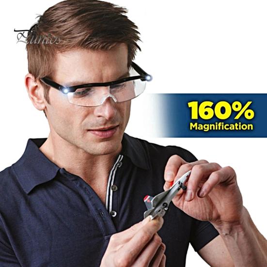 HD Eyeglasses Reading Magnifying Glass Glasses with LED Light for Olds