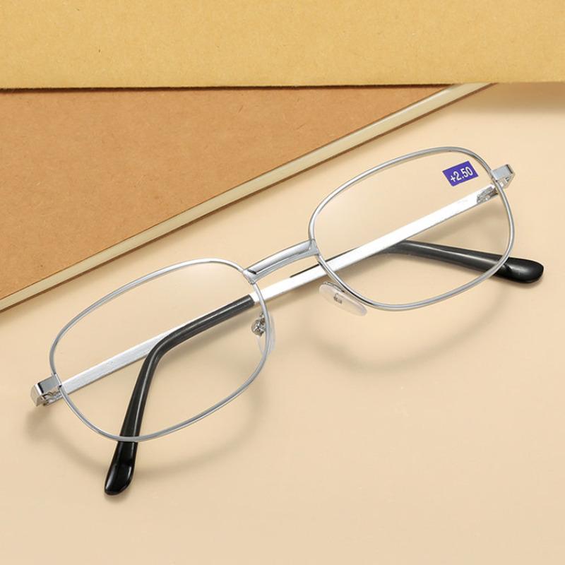 Metal Frame Square Reading Glasses Anti-fatigue Fashion High Definition Men Women Full-frame Eyeglasses Gold Presbyopia Diopter