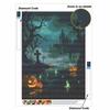 DIY 5D Diamond Painting Kit Spooky Halloween Cemetery Full Drill Rhinestone Canvas Relaxing Craft for Home Wall Decor