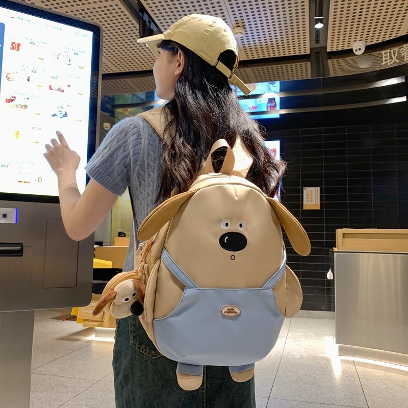 Schoolbag large capacity schoolbag female college student cute cartoon puppy travel small backpack lightweight junior high school high school backpack