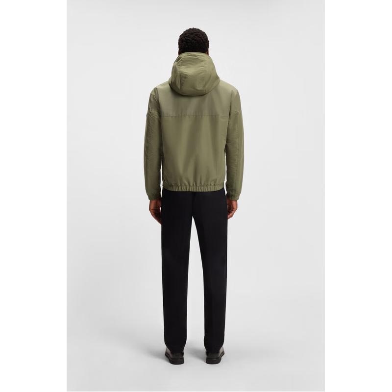 BOSS Men's Washable Poplin Hooded Jacket