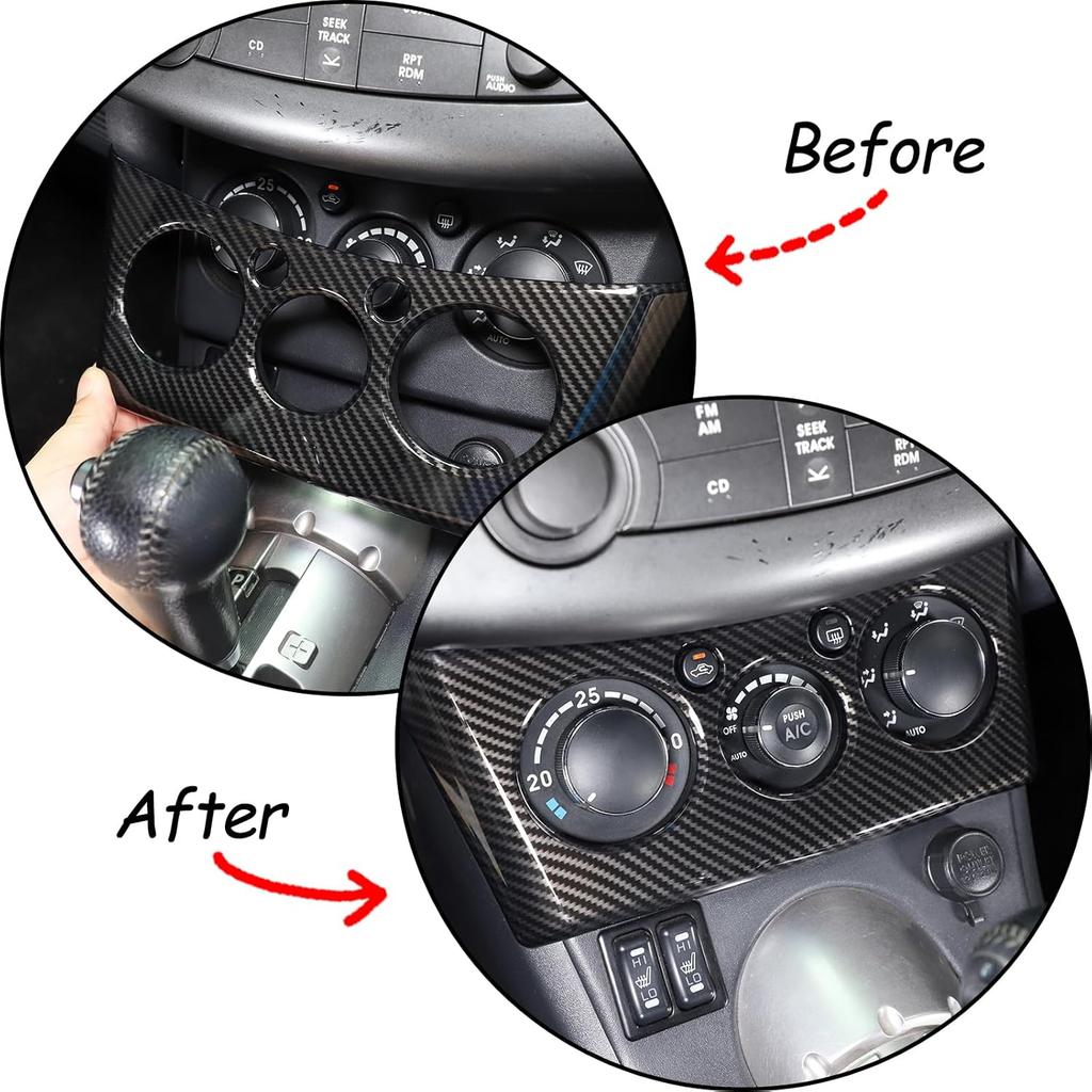 Center Console Air Conditioning Adjustment Panel Cover for Mitsubishi Eclipse 2006-2011, Car A/C Switch Button Frame Trim Accessories ABS Material