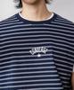 Keonbeoseu Striped Logo Loose Fit T-Shirt Obsidian Ucj690-695