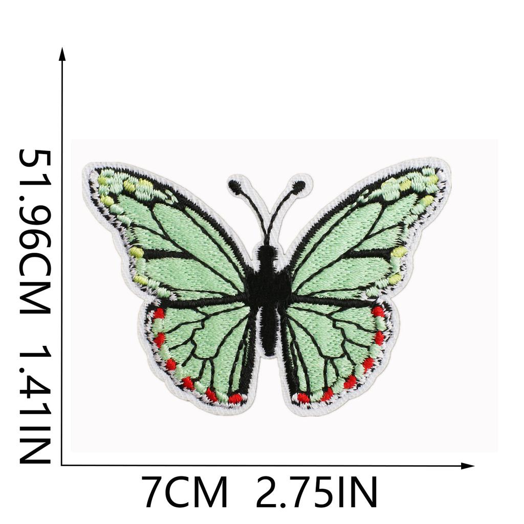 Butterfly World Embroidery Cloth Sticker Colored Flower Butterfly Computer Embroidery Label Clothes Decorative Patch Sticker Blue Butterfly