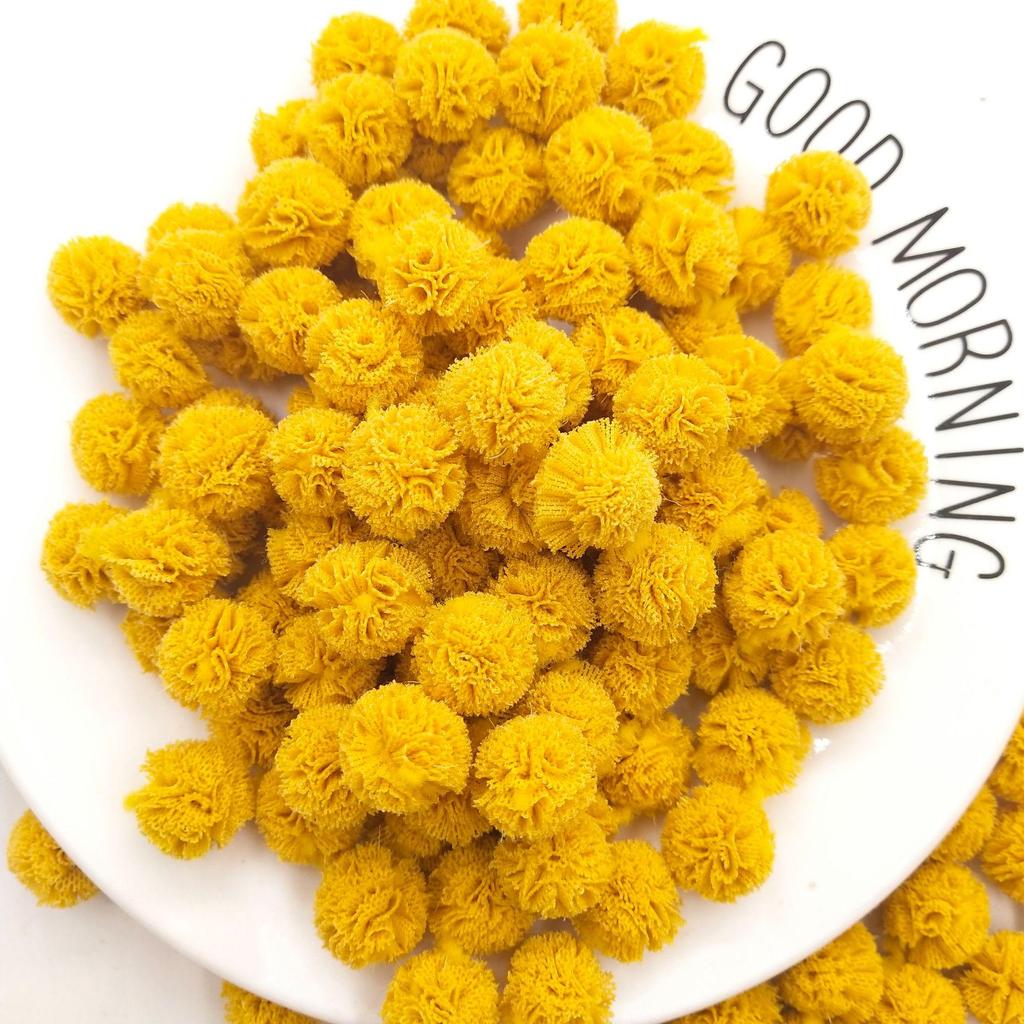 1,5 cm Doppelfarbiges Elastisches Netzblumen-Pompon-Spitzen-Haarschmuck, DIY Koreanischer Stil