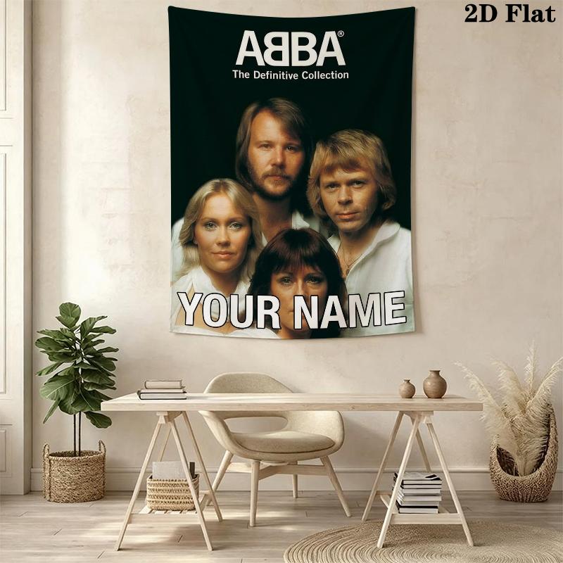 Benutzerdefinierter Name ABBA Wandteppich Ästhetischer Wandbehang Bedruckter Stoffdecke Dekorative Wandteppiche für Schlafzimmer Wohnzimmer Heimdekoration