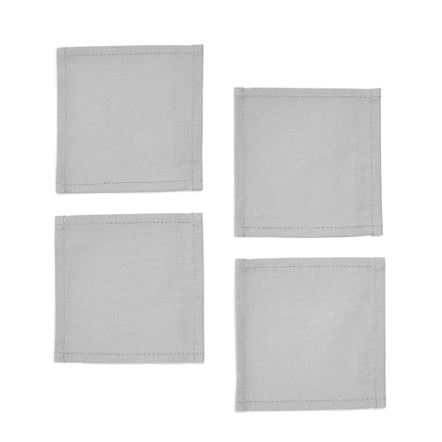 

STYLE Decor Coasters, 100% Cotton, Stylish Fabric, Set of 4, Washable, Nordic Style, Solid Gray, W3003000