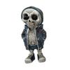 Black Skeleton Figurines Resin Skeleton Doll Cute Skull Statue  Car Instrument Panel