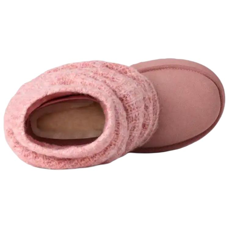 UGG CLASSIC MINI Cizme de zăpadă termice cu jambiere Suede Roz pentru femei 1178990-PDW