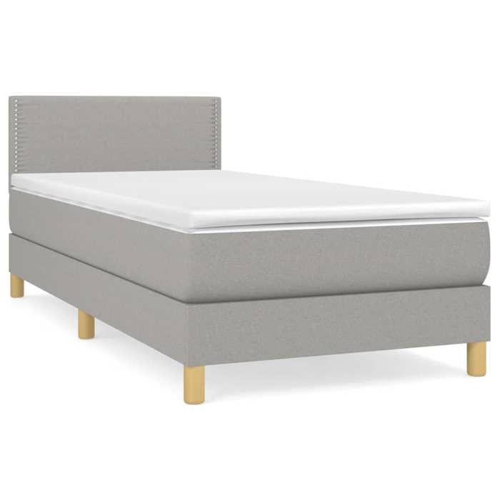Maison Exclusive - Sommier à lattes de lit avec matelas Gris clair 90x200 cm Tissu