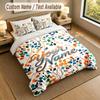 Autumn Harvest Theme Personalized 3Pcs Bedding Set Custom Text & Name 1 Sheet 2 Pillowcases Household Bedding 1pc
