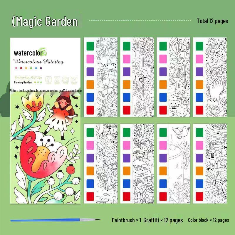 Feile Watercolor Sticky Notes & Bookmark Set: DIY Chinese Style Painting Kit for Kids