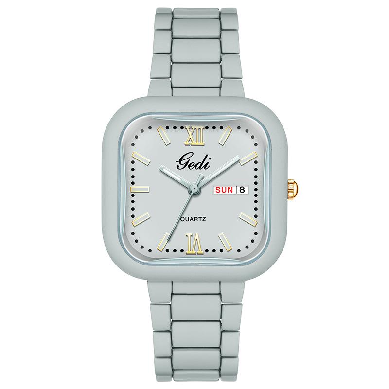 UTHAI Uhren für Damen Leichte Luxusmarke Modetrend Großes Zifferblatt Kalender Wasserdicht Legierungsarmband Quarz Uhr