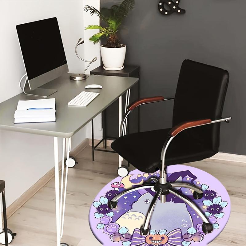

1pc Halloween Totoro Illustration Round carpet, Made of Polyester,Perfect for Decorating Office Chairs, Living Rooms,fplt113 80cm by 80cm
