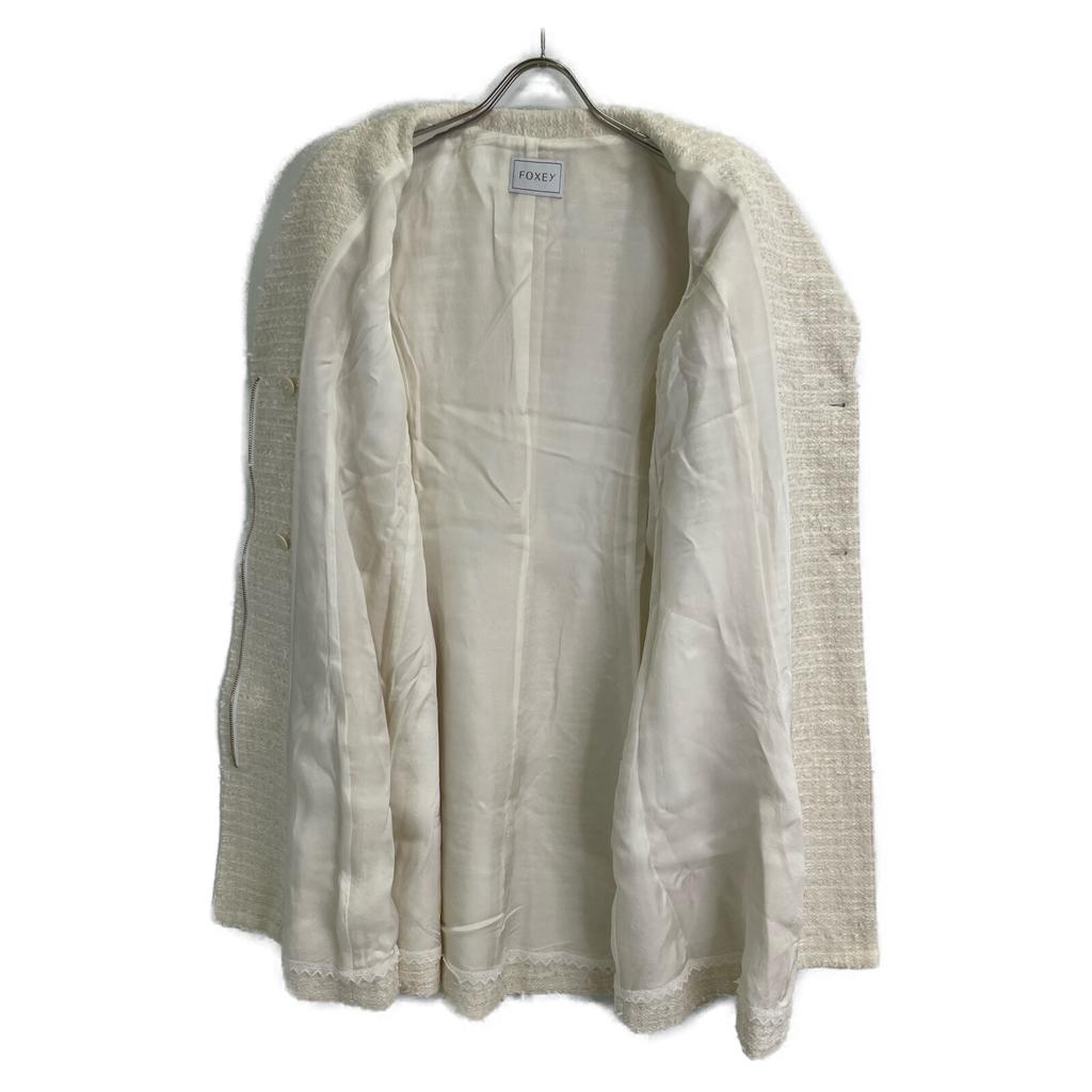 FOXEY White 40544 Tweet Dress Miss Edinburgh 3/4 Sleeve Coat Coat 38 whiteUsed