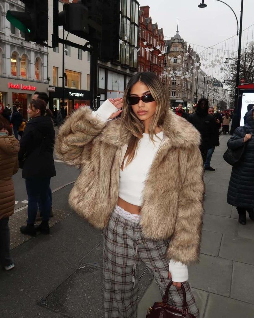 Stylish Women's Casual One-Piece Leather & Fur Jacket