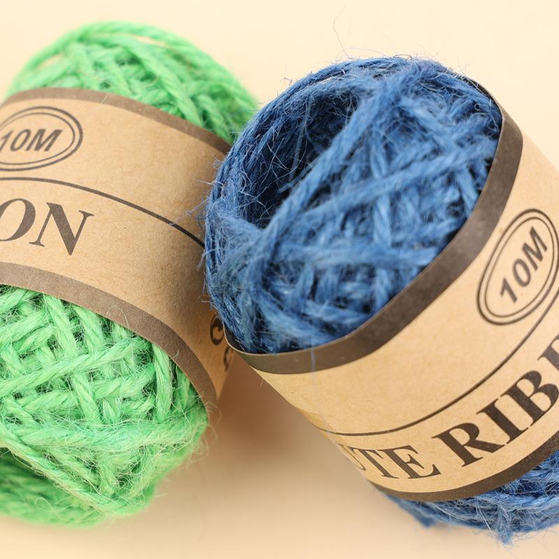 Decorative 3-Strand Colored Hemp Rope Diy Handmade Accessories | Hang Tags | Special For Photo Walls | Woven Natural Jute 10 Meters