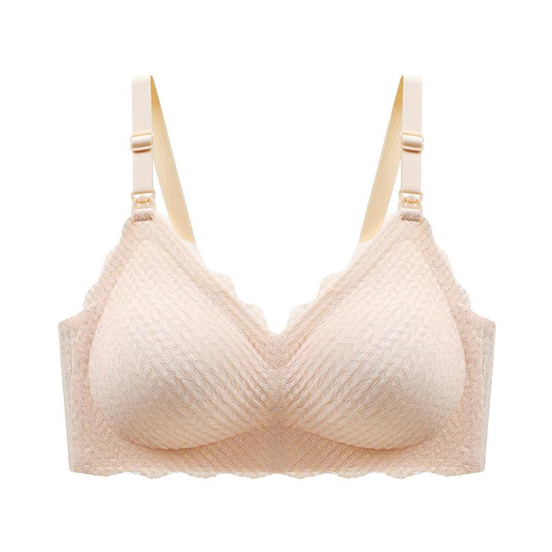 Breastfeeding Bra Summer Thin Lace Gathering Anti-sagging Postpartum Breastfeeding Pregnancy Special Non-marking Pregnant Women