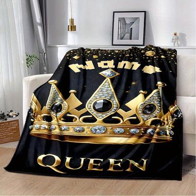Queen'S Crown Customize Your Name Blanket Warm Comfortable And Soft Blankets Are Suitable For Home Chairs Office Sofas Sofas Office Camping And Gifts