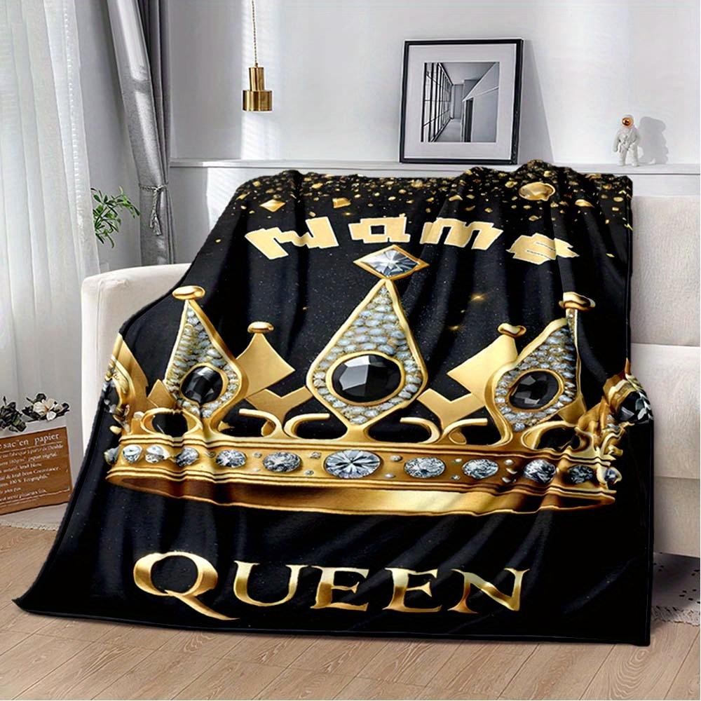 Queen'S Crown Customize Your Name Blanket Warm Comfortable And Soft Blankets Are Suitable For Home Chairs Office Sofas Sofas Office Camping And Gifts