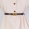 Women Chic Waist Belt Pu Leather With Thread Coupling Design For Casual Dressing