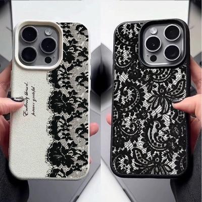 Pouzdro s černou krajkou Letter pro VIVO V40 V50 V60 Lite Y04 Y29S Y400 Y33S Y21S Y22S Y17S Y03 Y04 Y18 Y28S Y28 Y39 Y31 X200FE Měkké pouzdro