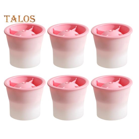 6Pcs Ice Tray Silicone Sphere Ice Mold Maker Food Grade Easy Release Ice Cube Mold with Lids Stackable Spherical Ice Makers