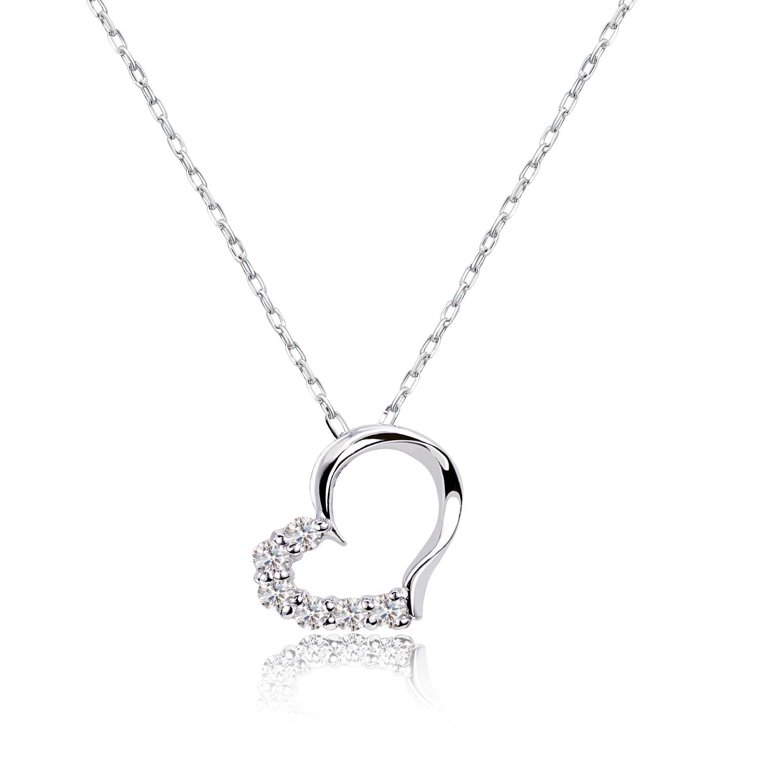 

Open Heart Necklace Diamond Platinum PT900 Platinum Collection [Lara Christie] 0.1ct lp71-0005-pt платиновий